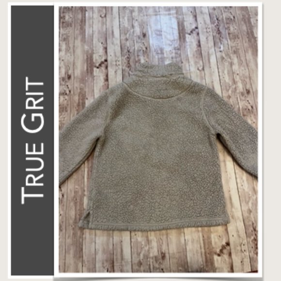 True Grit Sherpa 1/4 Zip Pullover in Light Gray - Picture 4 of 5
